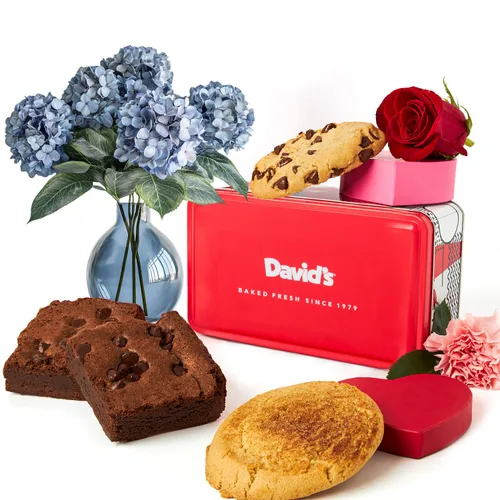 Vista 15 de Galletas de chocolate con chispas sin gluten y brownies de DAVID'S COOKIES - Postres de panadería gourmet ideales para un delicioso regalo de comida