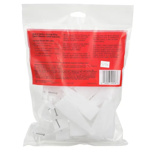 Vista 5 de 3M Apilador de cables de tira furring SIFS-1, Stak-It, listado UL, paquete de 25 Espaciador de cables eléctricos y soporte para uso especial