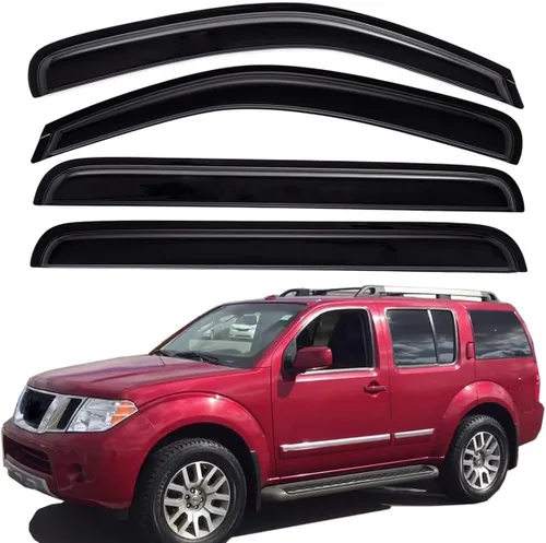 Vista 6 de Lightronic Visera de ventana de ventilación automática extra duradera en el canal, se adapta a Nissan Pathfinder 2005-2012, protección UV, deflector