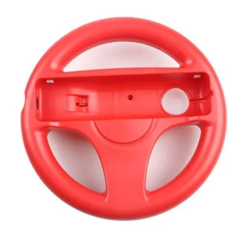 Vista 3 de GH Mario Kart 8 Steering Wheel Compatible with Nintendo Wii (Mario Red, 2 Pack), Racing Games Wheels for Wii (U) Remote Controller