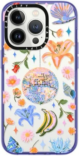 Vista 23 de CASETiFY - Funda compacta para iPhone 14 Pro probada contra caídas de grado militar 2x hasta 4 pies, con estampado transparente aguamarina