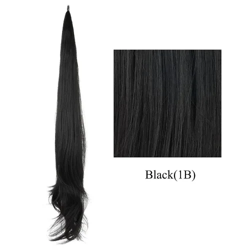 Vista 2 de IMISSU Extensión de pelo Cola de caballo Cabello flexible Colas de caballo Postizos (Negro)