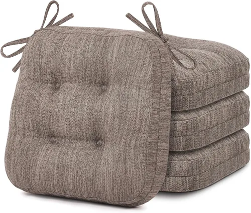 Vista 18 de Shinnwa Juego de 2 cojines para silla de comedor, cojines para silla de cocina de espuma viscoelástica de doble capa, almohadillas de asiento
