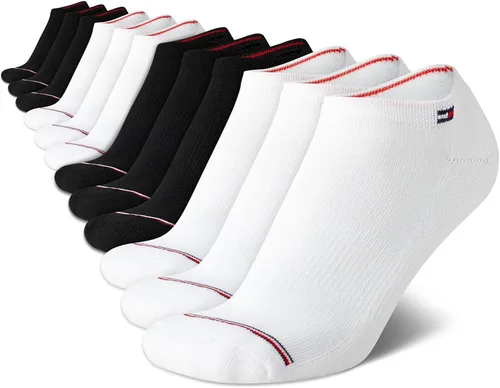 Vista 9 de Tommy Hilfiger Womens 12 Pack Lightweight Cushioned Low Cut No Show Socks Negro (black Logo)
