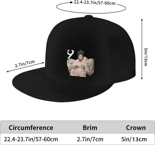 Vista 5 de Gorra de béisbol unisex de ala plana, sombrero de camionero ajustable, sombrero de hip hop para hombres y mujeres, sombrero de Snapback, color negro