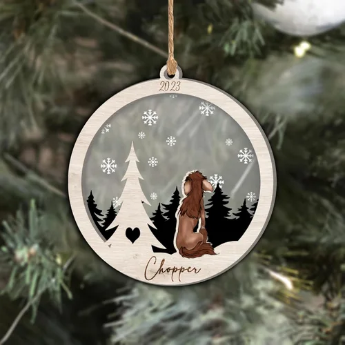 Vista 44 de Nazenti Adorno de Navidad conmemorativo personalizado, regalo personalizado de recuerdo de perro, condolencias por pérdida de mascotas, sabueso