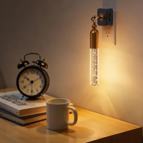 Vista 33 de L LOHAS LED Las luces nocturnas se enchufan a la pared, luz nocturna con Anillo de oro-3CCT