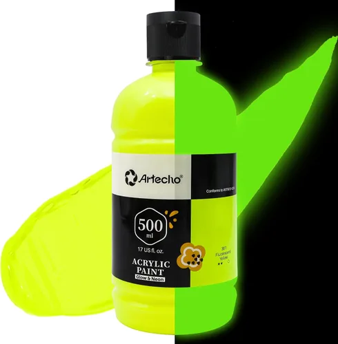 Vista 17 de Artecho Juego de pintura acrílica de 12 colores en envases grandes (500ml/17oz), pintura para manualidades artísticas para suministros de arte