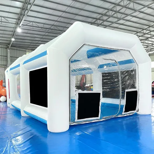 Vista 6 de Cabina de pintura inflable de 21.5 x 13 x 9 pies con sopladores de 950 W+450 W para piezas de automóviles y pintura de muebles, cabina de pintura