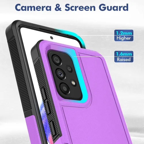 Vista 140 de Jeylly Compatible con Samsung Galaxy A22 5G Funda, Funda Samsung A22 5G con 2pcs protectores de pantalla de vidrio templado