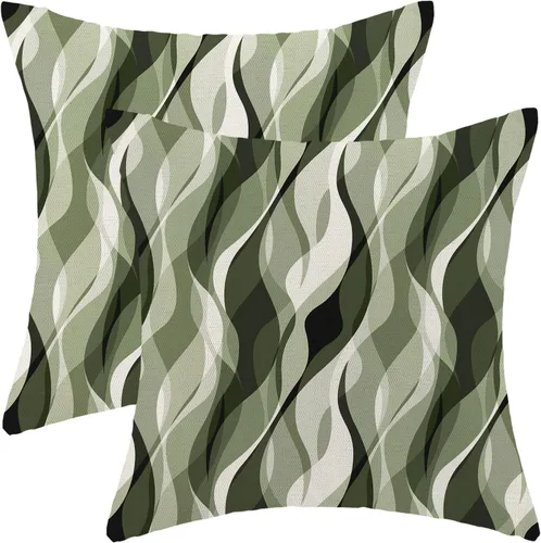 Vista 73 de Fundas de cojín en blanco y negro 16x16 Juego de 2 Fundas de cojín geométricas abstractas de arte moderno de línea Modernas estilo minimalista
