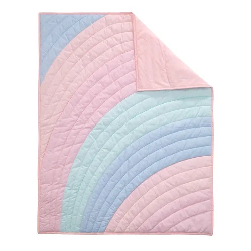 Vista 3 de Lambs & Ivy Juego de ropa de cama para cuna de bebé de 5 piezas con diseño de acuarela color rosa pastel