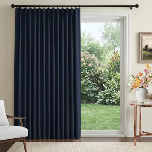 Vista 29 de 100% Blackout Shield Cortinas opacas con textura y aspecto de lino de 72 pulgadas de largo, juego de 2 paneles de cortinas opacas de lino sintético