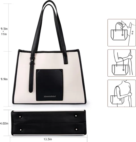 Vista 4 de Montana West Tote Bags Vegan Leather Purses and Handbags for Women Top Handle Ladies Shoulder Bags