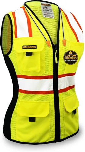Vista 9 de KwikSafety - Charlotte, NC - FIRST LADY Safety Vest for Women, High Visibility Reflective Strips, Meets ANSI & OSHA