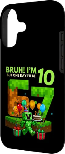 Vista 2 de Bruh I'm 10 But One-Day I'll Be 67 Retro 10th Birthday Kids Case for iPhone 17