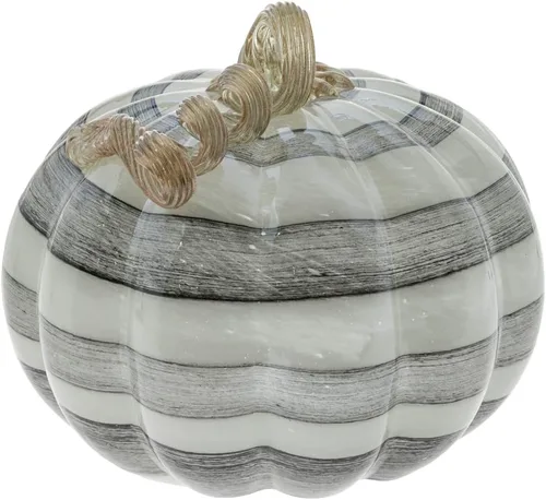 Vista 3 de Boston International Calabaza de cristal para otoño, cosecha, Acción de Gracias, decoración de mesa de vidrio soplado a mano, pequeño, remolino