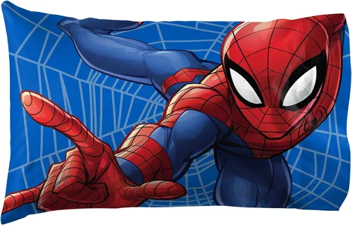 Vista 11 de Jay Franco Marvel Miles Morales Gamerverse Be Greater 1 funda de almohada reversible individual – Ropa de cama infantil súper suave de doble cara