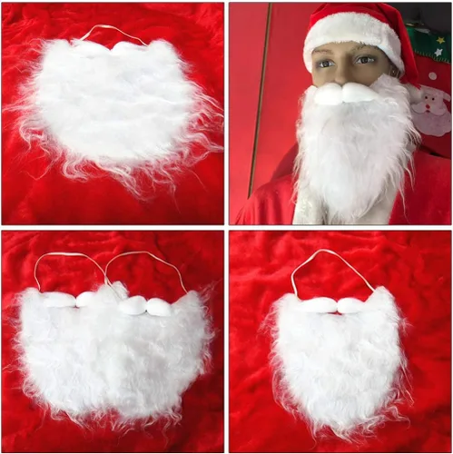 Vista 2 de NUOBESTY barba de Papá Noel blanca barba falsa Navidad Papá Noel barba accesorios para niños niñas y adultos disfrazar Papá Noel en fiesta de Navidad