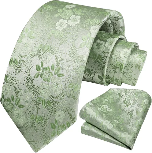 Vista 138 de Corbatas florales tejidas clásicas para hombre, corbata cuadrada de bolsillo, corbatas formales para hombres, boda con pañuelo