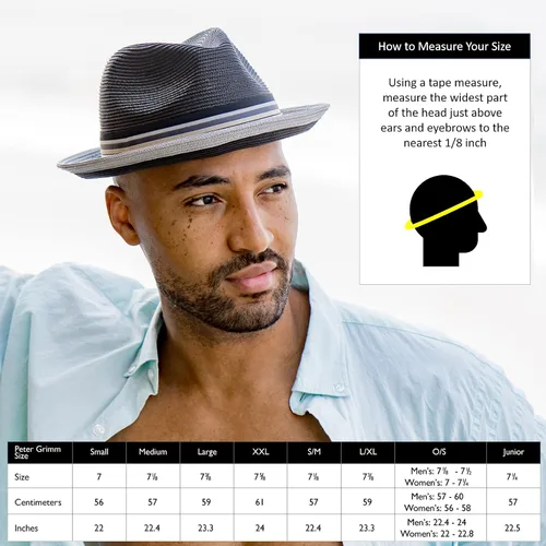 Vista 2 de Peter Grimm Depp - Fedora de paja natural para hombre