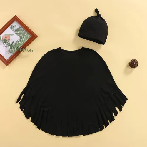 Vista 6 de Disfraz unisex de fantasma de Halloween para niños pequeños, poncho con capucha, capa de sombrero, manta de cosplay