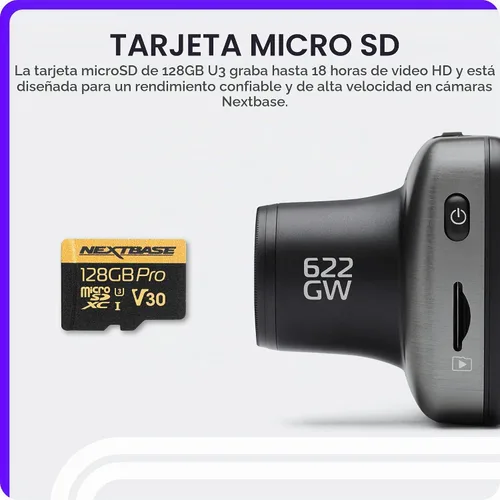 Vista 7 de Nextbase 622GW Cámara de salpicadero con tarjeta Micro SD de 128GB incluida - Cámara de salpicadero para autos con grabación automática 4K 30fps UHD