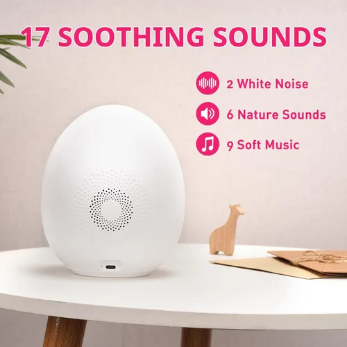 Vista 4 de Reloj Despertador para Niños, Reloj de Entrenamiento del Sueño para Niños Pequeños con Sol y Luna, Máquina de Sonidos, Luz Nocturna, Reloj
