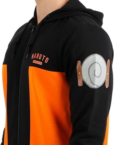 Vista 4 de Bioworld Sudadera con capucha Kanji en espiral para cosplay de Naruto