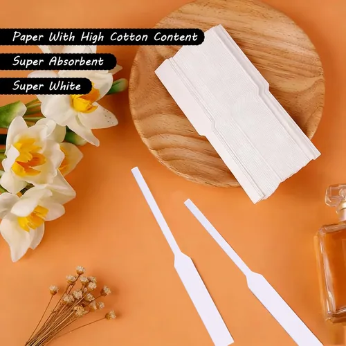 Vista 3 de Perfume Tester Strips, 600 Disposable Essential Oil Test Cards, White Ink Blotter Strip for Diffusing Fragrance