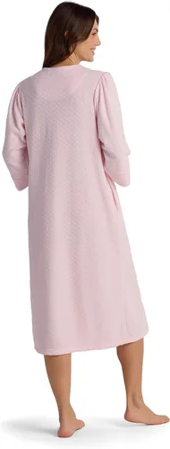 Vista 2 de Miss Elaine Bata larga de felpa cepillada para mujer, bata con cremallera, ropa de dormir y ropa de descanso