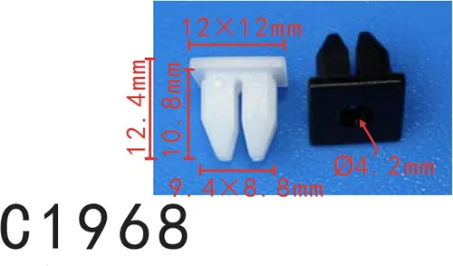 Vista 95 de Autobahn88 - Clip de remache tipo push-in para parachoques, compatible con Renault (OEM: 054000001R) (Paquete de 20)