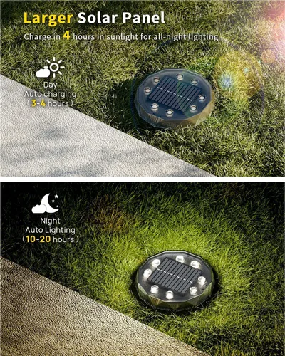 Vista 7 de Luces solares que cambian de color con control remoto, paquete de 10 luces