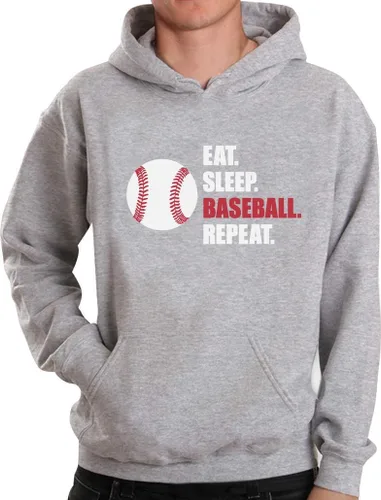 Vista 8 de Tstars Sudadera con capucha Eat Sleep Baseball Repeat para hombre, regalo para fanáticos, entrenadores, jugadores, ropa para el día del juego