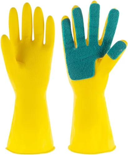 Vista 3 de ULTECHNOVO 1 par de guantes para limpiar guantes de látex guantes de limpieza para el hogar Guantelete Ar Handguard fregado almohadilla