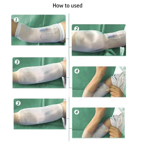 Vista 4 de ZhiGu PICC Line - Funda de ducha para la parte superior del brazo M ize, protector de ducha hermético para línea PICC, quimioterapia, infusión