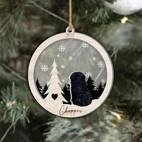 Vista 72 de Nazenti Adorno de Navidad conmemorativo personalizado, regalo personalizado de recuerdo de perro, condolencias por pérdida de mascotas, sabueso
