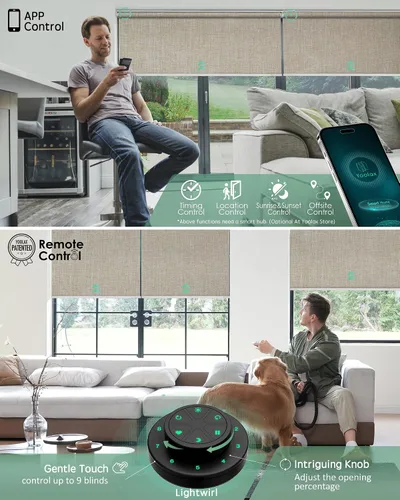 Vista 3 de Yoolax - Persianas motorizadas con control remoto, persianas inteligentes para ventanas, tamaño personalizado