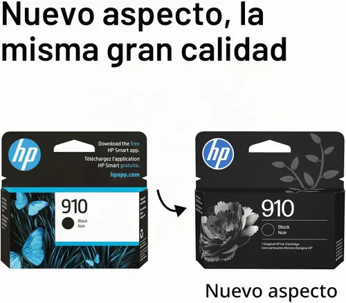 Vista 3 de HP Cartucho de tinta negra 910 Funciona con OfficeJet 8010, 8020 Series, OfficeJet Pro 8020, 8030 Series Elegible para tinta instantánea Negro