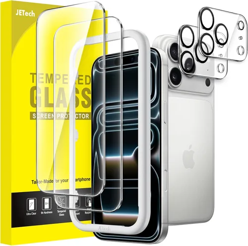 Vista 14 de JETech Protector de pantalla para iPhone 11 de 6.1 pulgadas con protector de lente de cámara, película de vidrio templado, paquete de 2