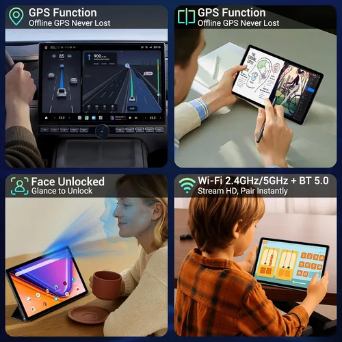 Vista 8 de Tablet Android 16 de 11 pulgadas con Gemini AI, tabletas de pantalla FHD de 2K, 36 GB de RAM 256 GB ROM, Octa-Core T615, 2 en 1 con teclado, 8000