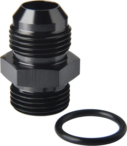 Vista 8 de 4AN macho a 4AN ORB con junta tórica Boss adaptador de riel de bomba de combustible de aluminio negro