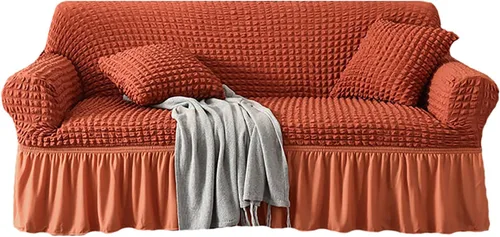 Vista 10 de Funda para sofá de 1 pieza para sofá de 1, 2, 3, 4, con falda, duradera, lavable, de alta elasticidad, fácil ajuste, protector universal de muebles