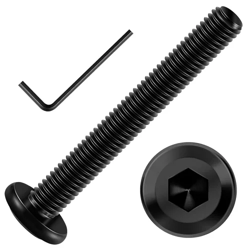 Vista 59 de Mywish M5 x 8mm 20 piezas de tornillos de cabeza plana con rosca hexagonal, pernos de acero inoxidable 304 para muebles con rosca completa, óxido