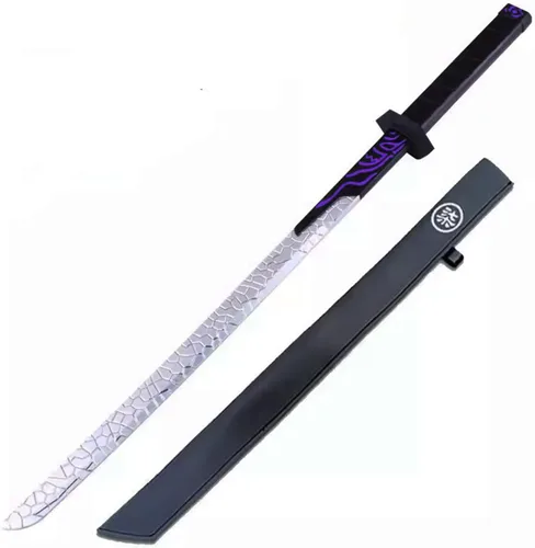 Vista 10 de Espada de anime japonés Samurai Pu de 32 pulgadas, espada de anime ninja Katana juguete para adolescentes, adultos, jugar, esgrima, diversión