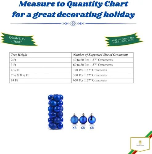 Vista 7 de Paramexview® Juego de 24 bolas de Navidad, 40mm/1.57", bolas colgantes para árbol de Navidad inastillables, decoración con gancho precolocado Azul