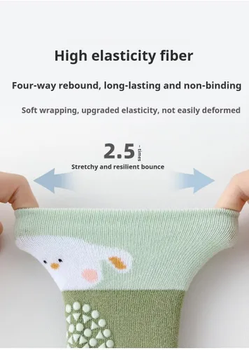 Vista 2 de Calcetines antideslizantes hasta la rodilla para bebé y niña, calcetines antideslizantes para recién nacidos, calcetines para gatear el suelo, 5