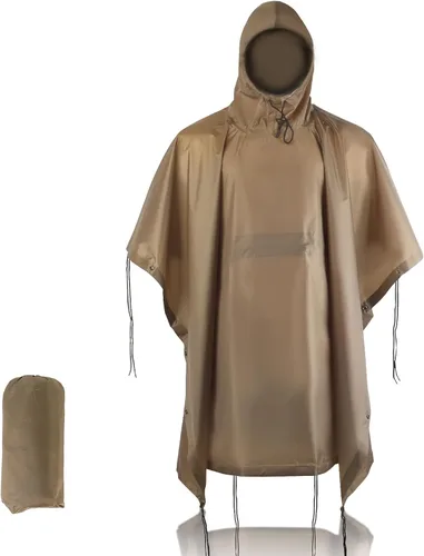 Vista 17 de Poncho de lluvia de camuflaje, abrigo impermeable multiusos