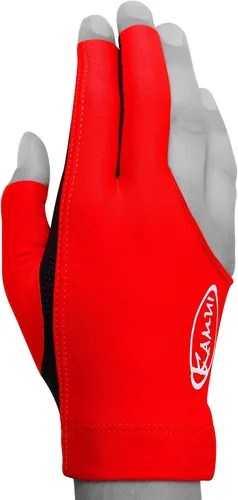 Vista 2 de KAMUI Guante de billar - Secado rápido - para mano derecha (rojo, mediano)