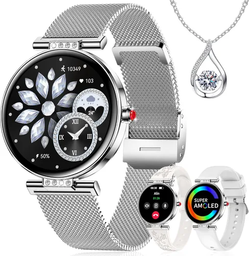 Vista 11 de Reloj inteligente para mujer para Android iPhone 3 Band 1.19" pequeño